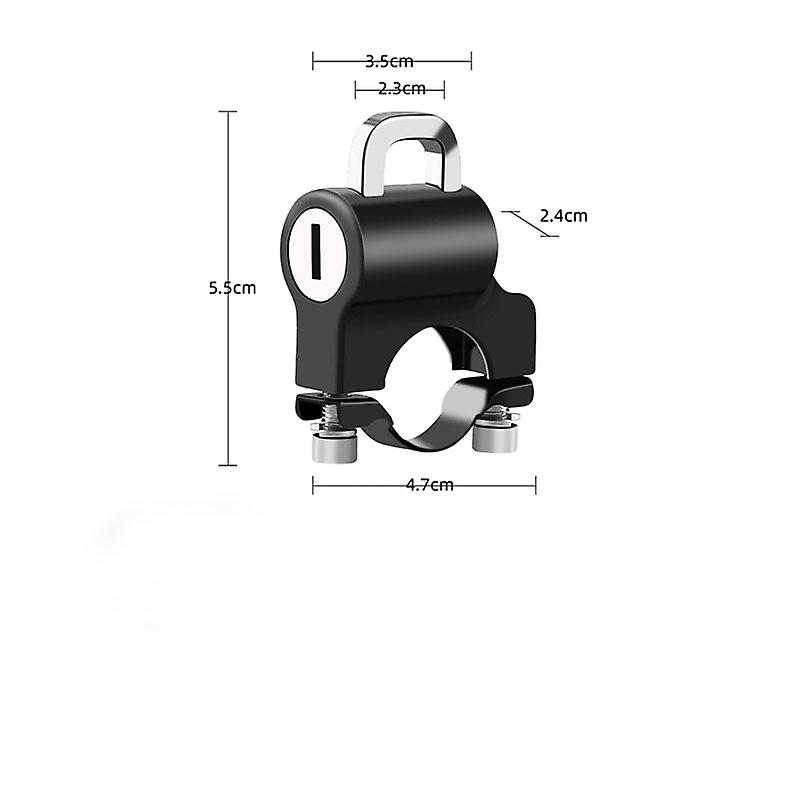 Bicycle Helmet Lock Universal Motorcycle Anti-theft Fixed Lock Multi-function Electric Security Metal 22mm-26mm Black 2 Key Set