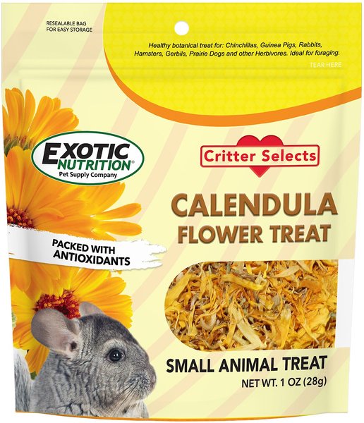 Exotic Nutrition Marigold Calendula Officinalis Flower Small Pet Treats， 1-oz bag