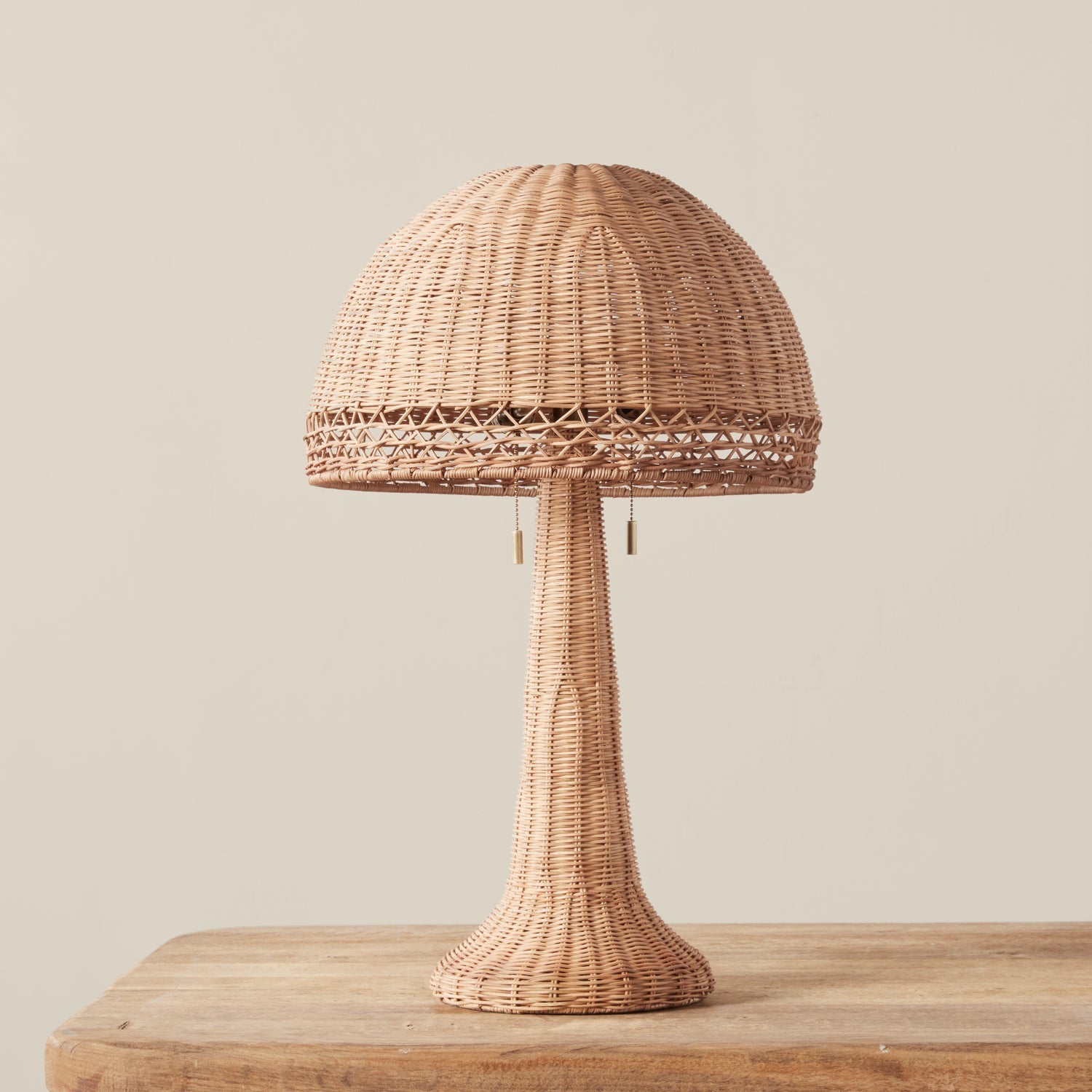 Rattan Mushroom Table Lamp