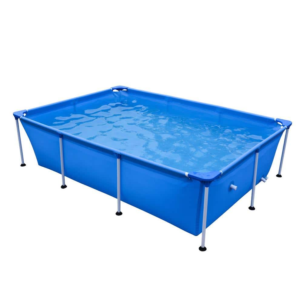 JLeisure 8.5 ft. x 6 ft. Rectangle 26 in. Metal Frame Pool JL-17818