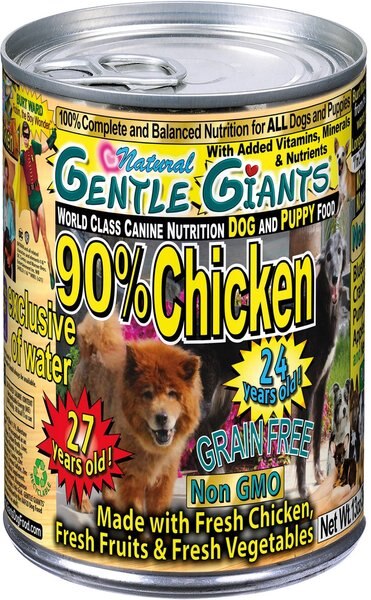 Gentle Giants Natural Non-GMO Dog and Puppy Grain-Free Chicken Wet Dog Food