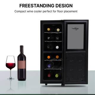 Koolatron Urban Series 12 Bottle Dual Zone Wine Cooler Black 1.2 cu. ft. (33L) Freestanding Wine Fridge WC12DZ