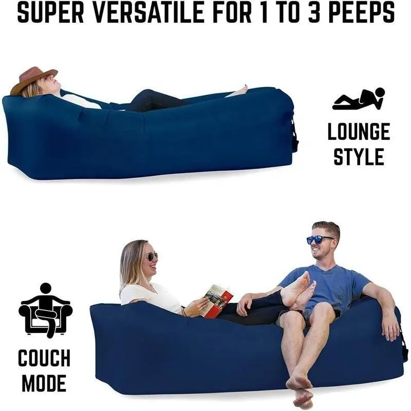 Outdoor waterproof camping accessories hiking fishing travel beach lounge air sofa cheap Inflatable sofa with portable bag