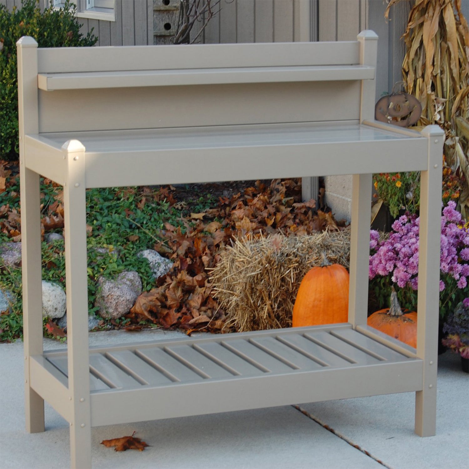 DuraTrel Mocha Vinyl and PVC Potting Bench With Weather Resisant