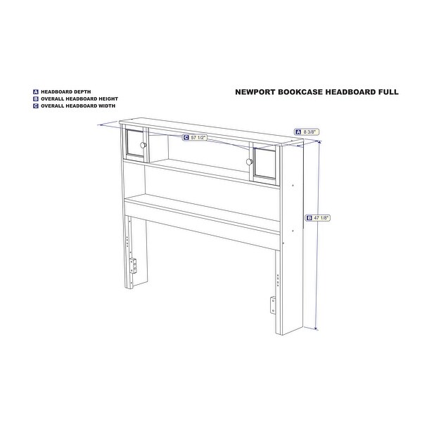 Newport Bookcase Headboard - - 12545421