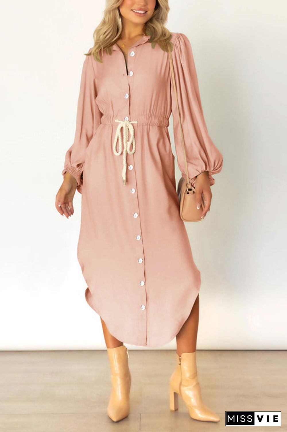 Fashion Week Button Down Shirt Dress