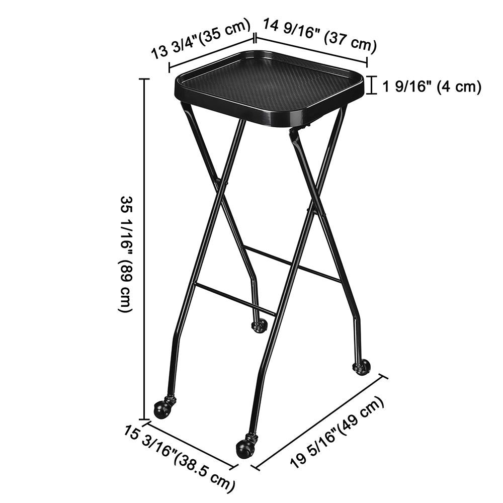 Yescom Black Foldable Trolley Tray Salon Spa Equipment