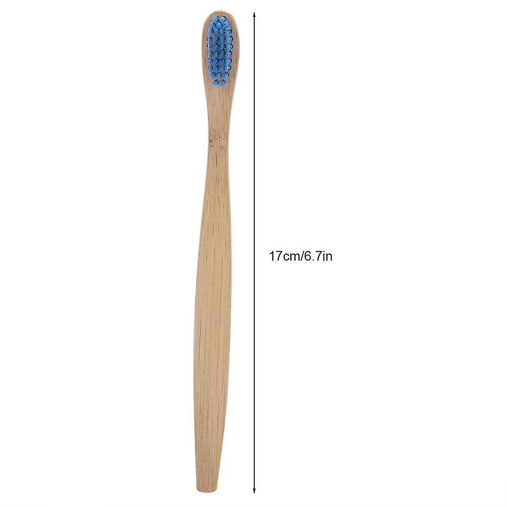 Bamboo Toothbrush Biodegradable Soft Eco-friendly Nylon Bristles 6 Colors Toothbrushes(blue)