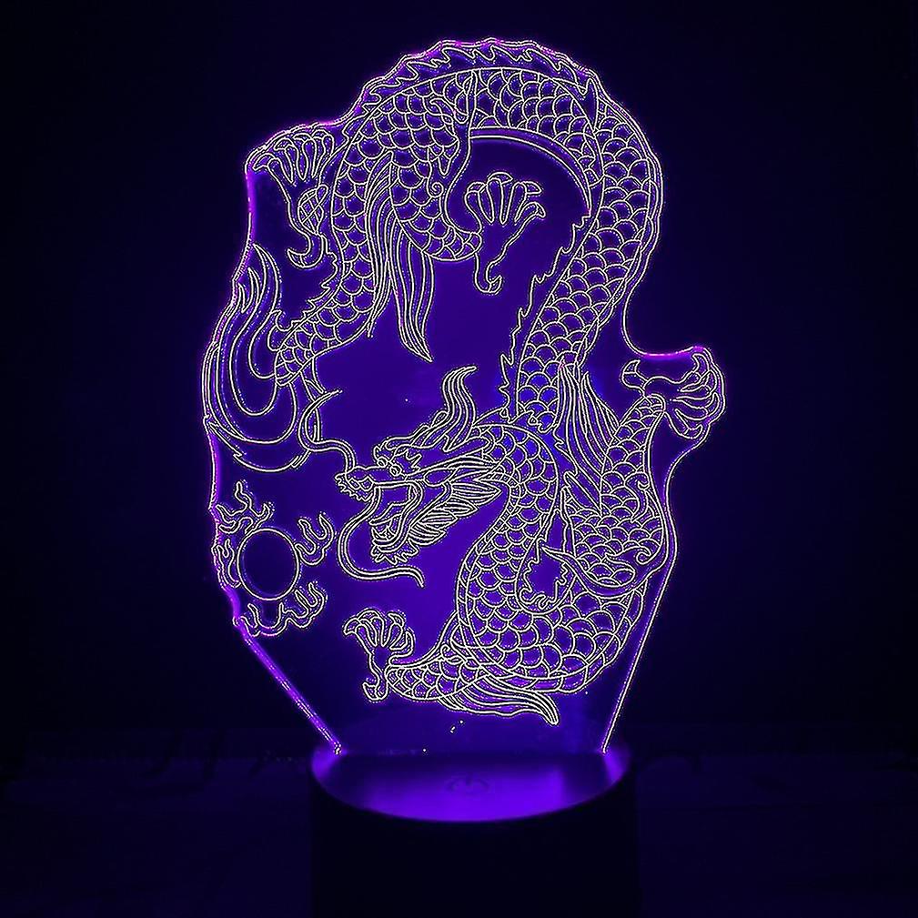 Chinese Dragon 3d Led Night Light Kids Bedroom Table Lamp