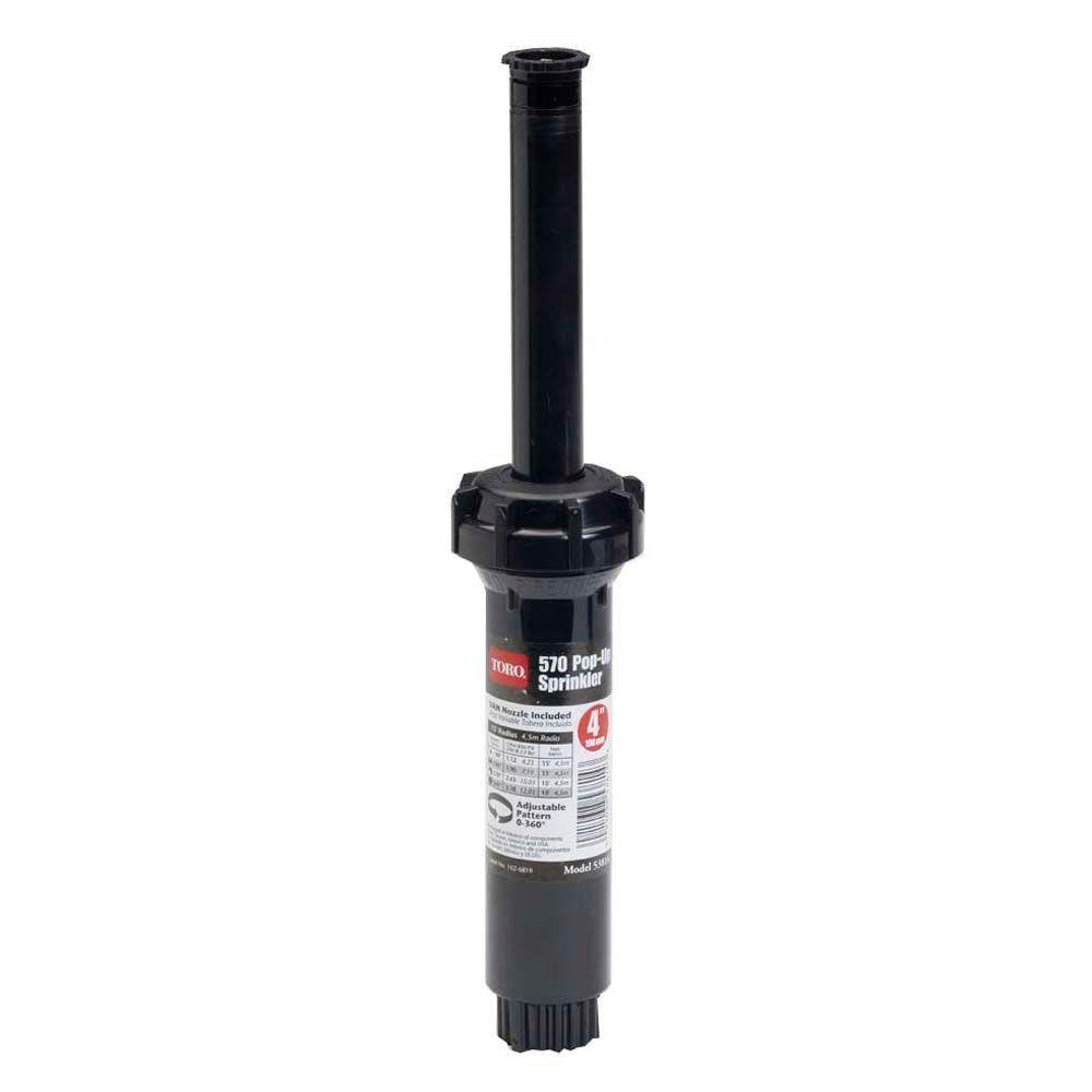 Toro 53814 4-Inch Pop-Up Sprinkler Head with 15-Foot Adjustable Pattern Nozzle