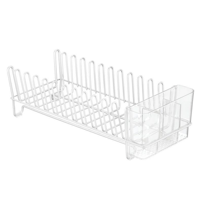 mDesign Compact Countertop， Sink Dish Drying Rack Caddy