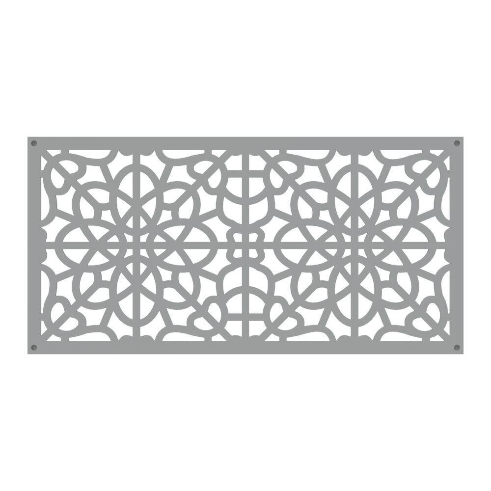 Barrette Outdoor Living 2 ft. x 4 ft. Fretwork Gray Polypropylene Decorative Screen Panel 73050381