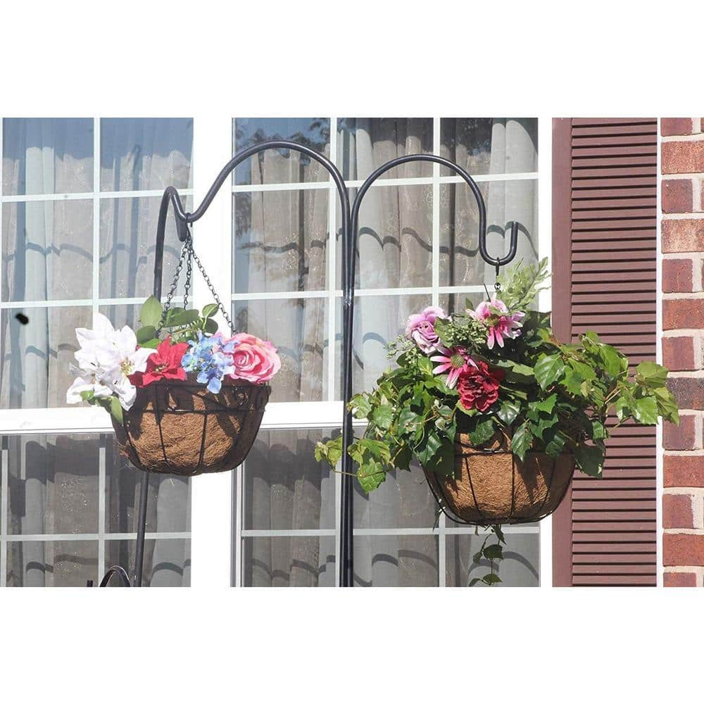 Ashman Online 12 in. Round Metal Hanging Planter Baskets with Coco Coir Liner (4-Pack) PlantHangBasket12Inch4Pk