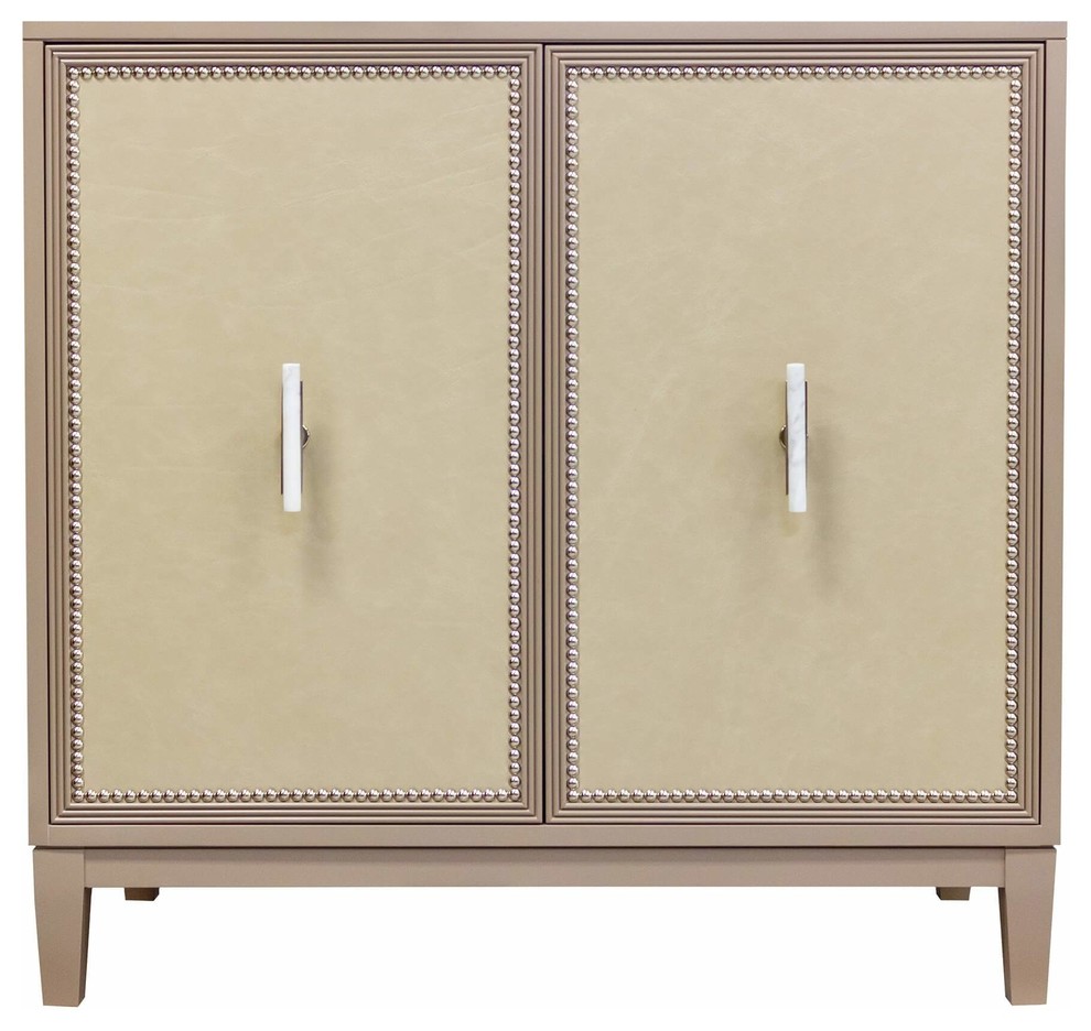 Facets Modern 36 quotTwo Door Cabinet  Ash Leather   Transitional   Accent Chests And Cabinets   by English Georgian America  Houzz