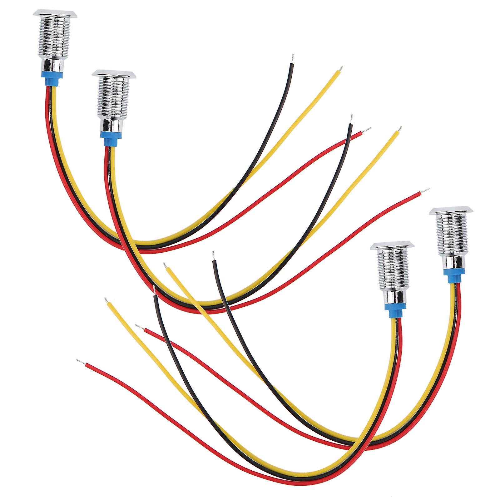 4 Sets Prewired Round Leds Waterproof 2color Indicator Common Cathod 10mm 3-6vred And Yellow