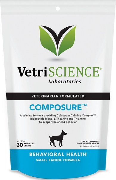 VetriScience Composure Chicken Liver Flavored Soft Chews Calming Supplement for Small Dogs