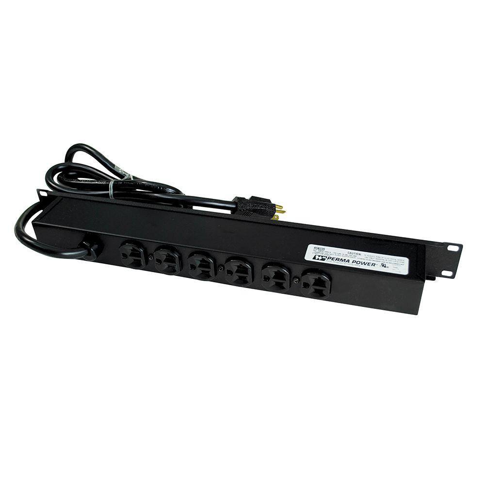 Legrand Wiremold Perma Power 6-Outlet 20 Amp Rackmount Computer Grade Surge Strip with Lighted OnOff Switch 15 ft. Cord R5BZ20-15