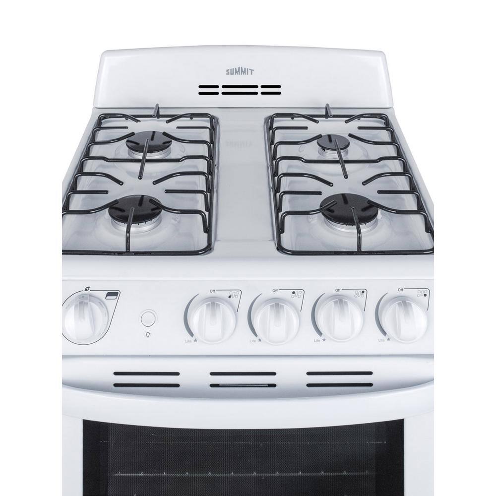 Summit Appliance 24 in. 2.9 cu. ft. Gas Range in White RG244WS1