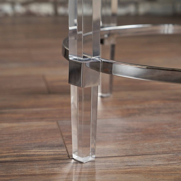 Orianna Circular Glass Table Clear Christopher Knight Home