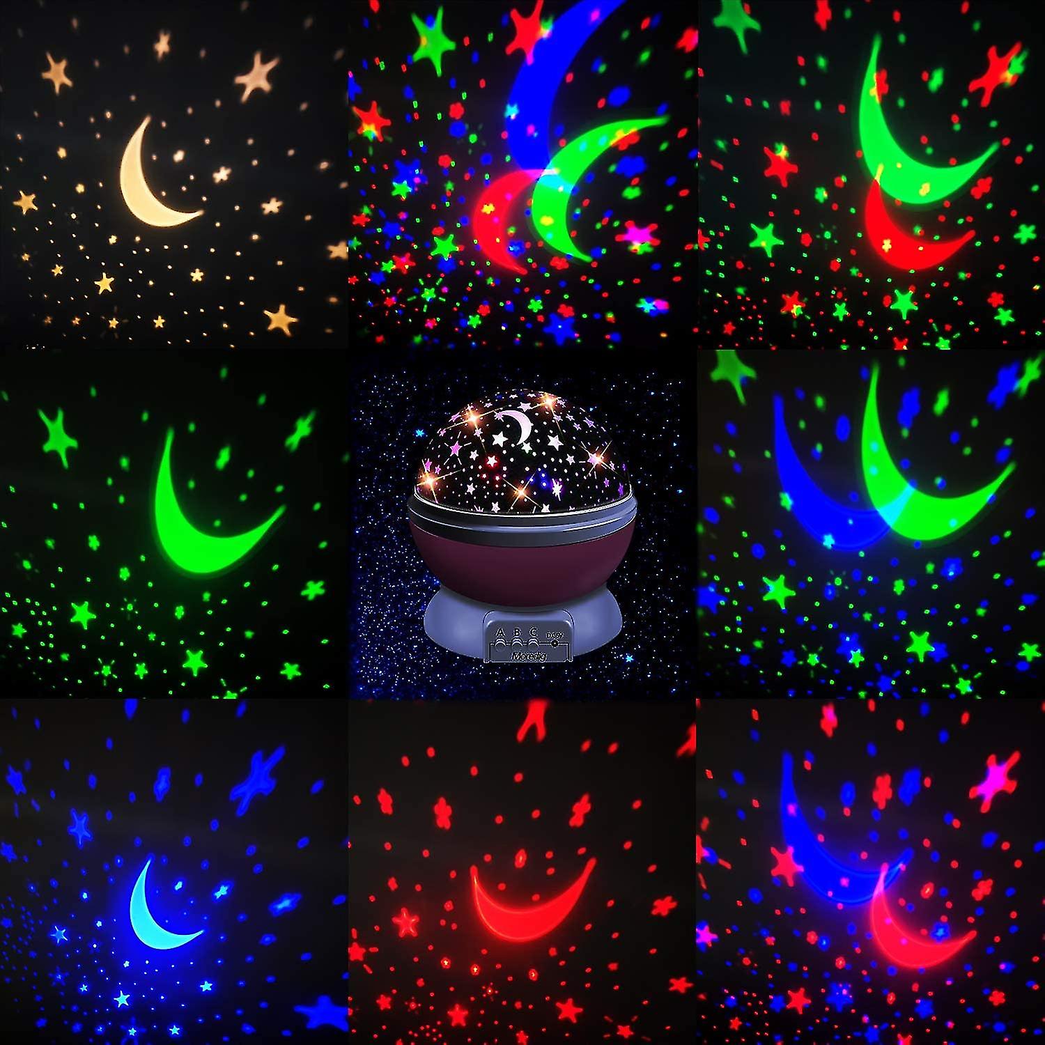 360 Rotation Projector Lamp Ceiling Light， Led Baby Night Light 7 Color Modes， Birthday Gift， Christmas Gift