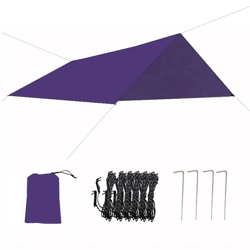 Rain Fly Camping Tarp / Hammock Fly Include 6 Ropes and 4 Stakes Lightweight Waterproof Tent Tarp