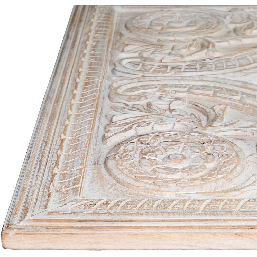 Artistic Weavers Emeka Hand Carved Wood Leaning Floor Mirror   72\