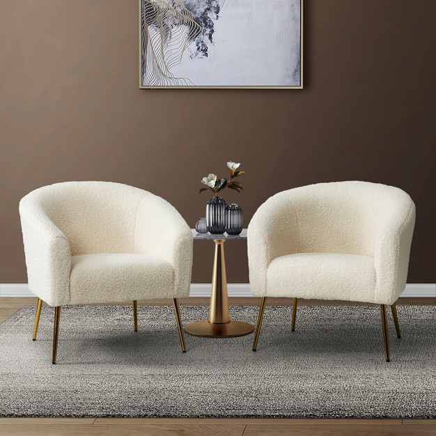 Set Of 2 Vicenza Barrel Chair With Metal Legs Karat Home