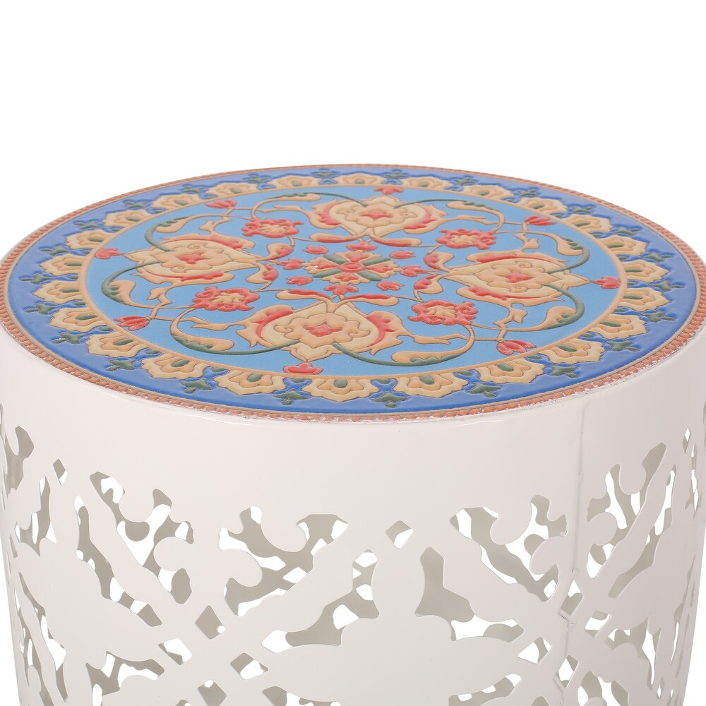 Castana Outdoor Lace Cut Side Table by Christopher Knight Home