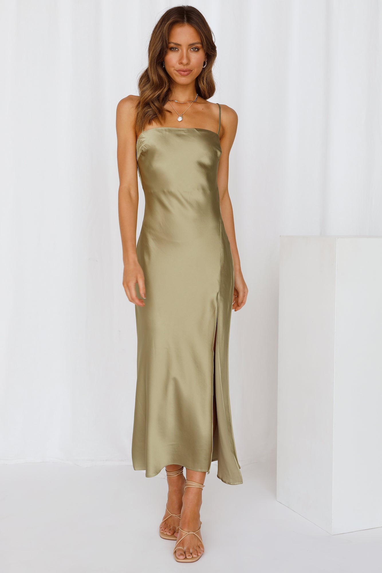 Nightlife Love Midi Dress Khaki