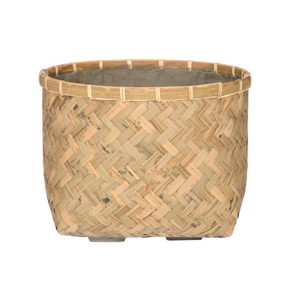 PotteryPots Nala Medium 14.6 in. Bamboo IndoorOutdoor Square Planter T4105-28-BB