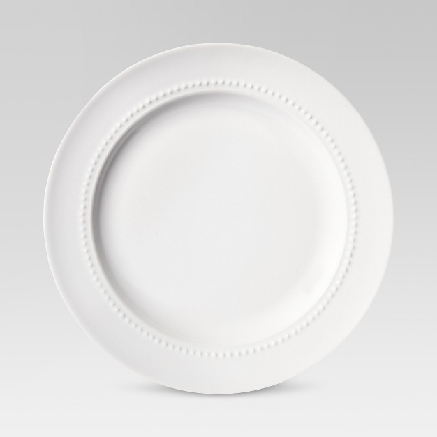 Porcelain Beaded Rim Salad Plate White