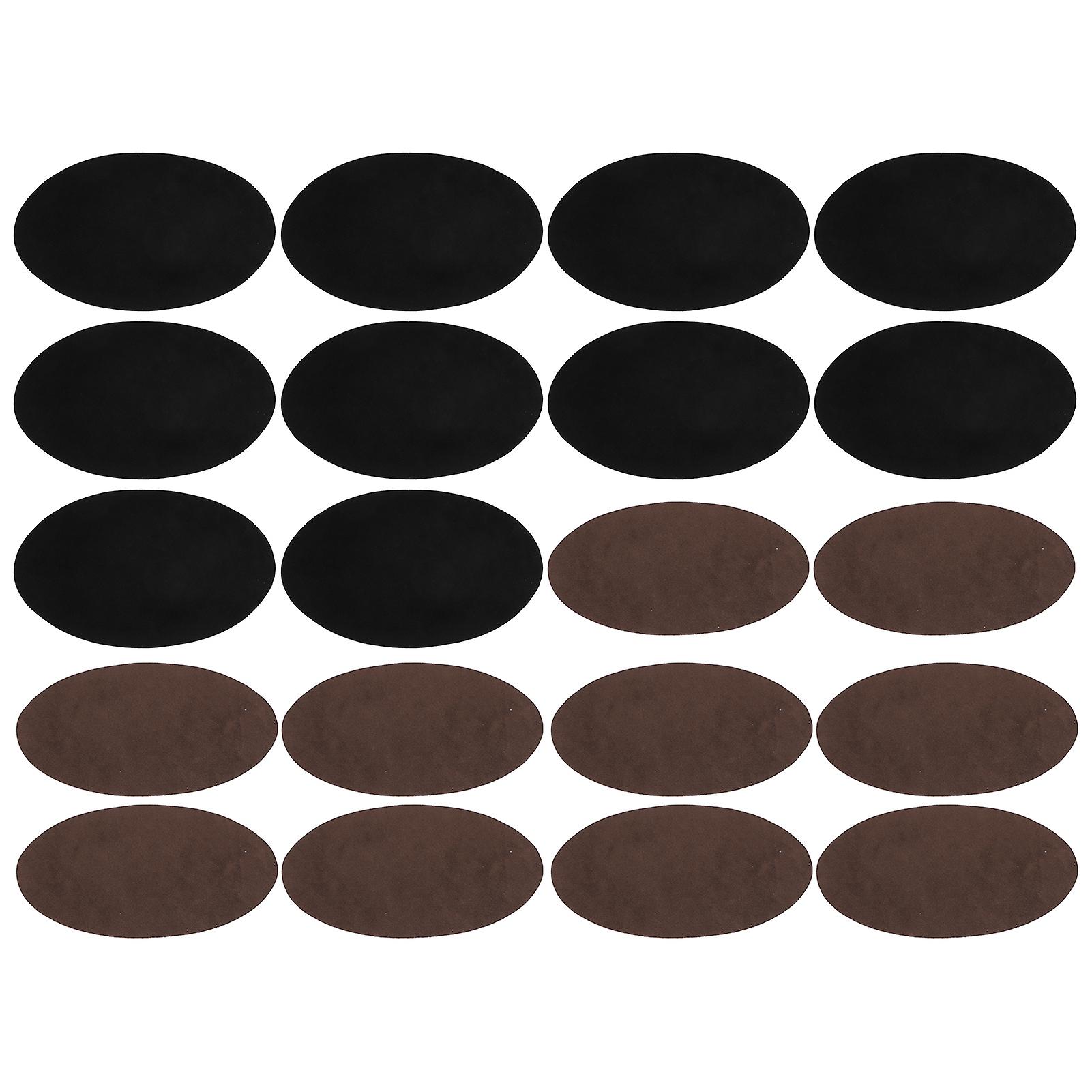 10 Pairs Iron Patches Flocking Adhesive Oval Sleeve Elbow Knee Cloth Repair Diy Decoration5 Pairs Of Black + 5 Pairs Of Coffee