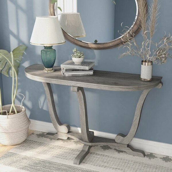 DH BASIC Modern Farmhouse Vintage Grey Oak 48-inch Entryway Console Table by Denhour