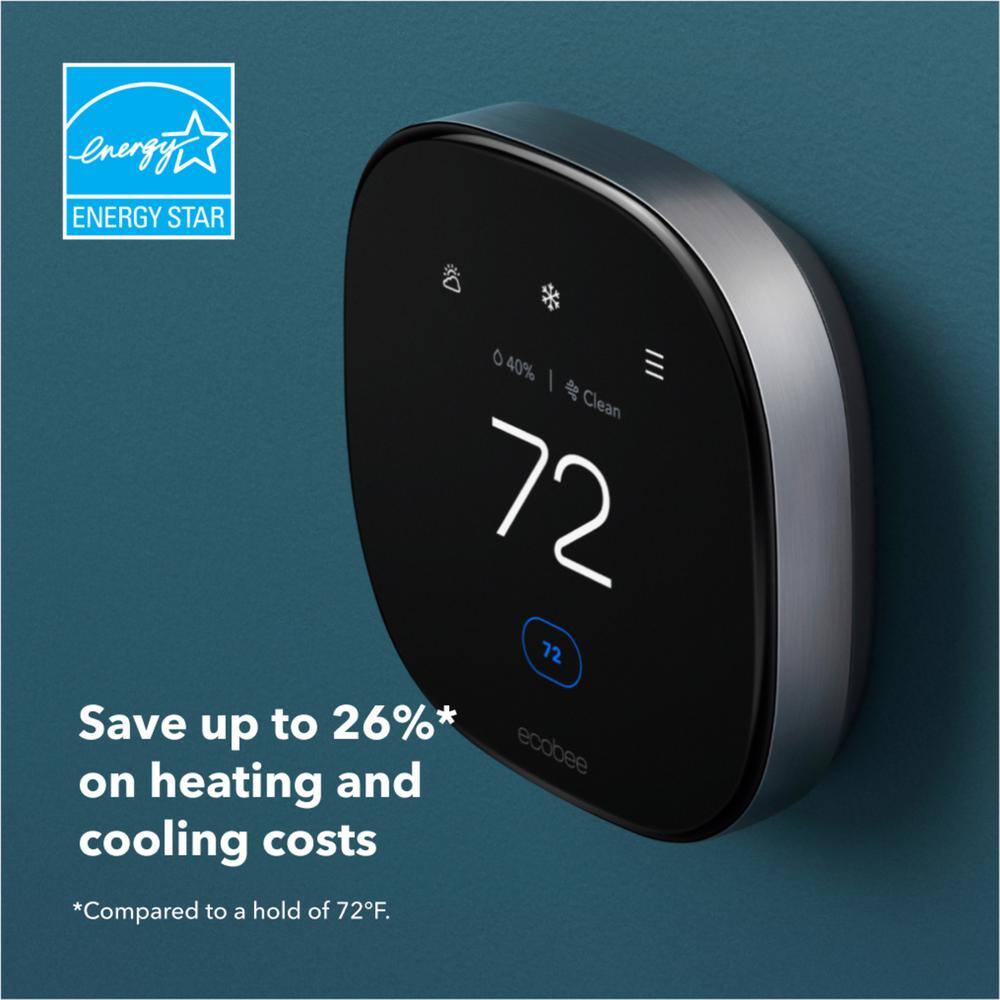 ecobee Smart Thermostat Premium with Smart Sensor and Air Quality Monitor Wifi Works with Siri Alexa Google Assistant EB-STATE6-01