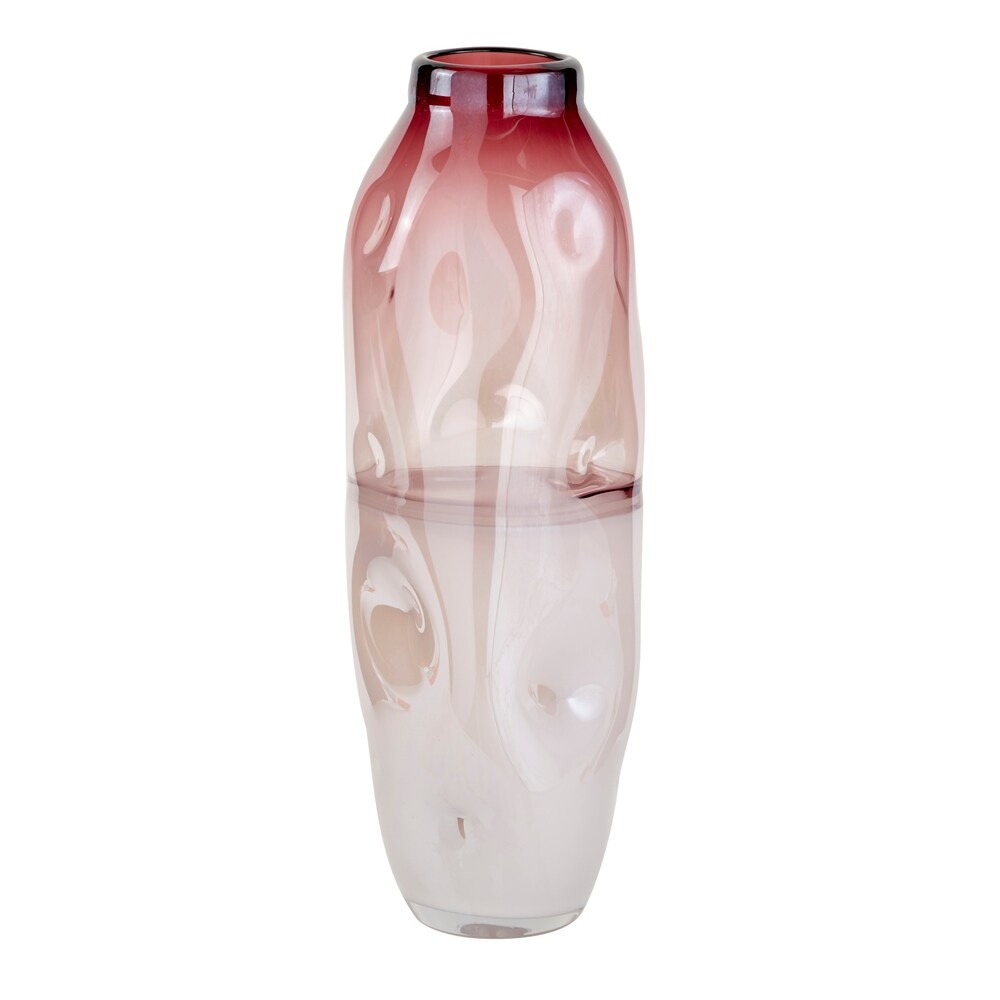 Tall Dimpled Translucent and Pastel Pink Vase 6\