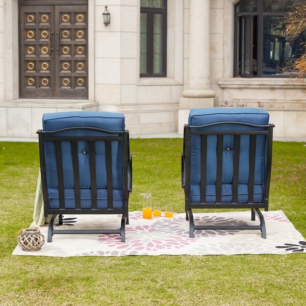 PATIO FESTIVAL 2Piece Outdoor Rocking Motion Chair Set with Cushions