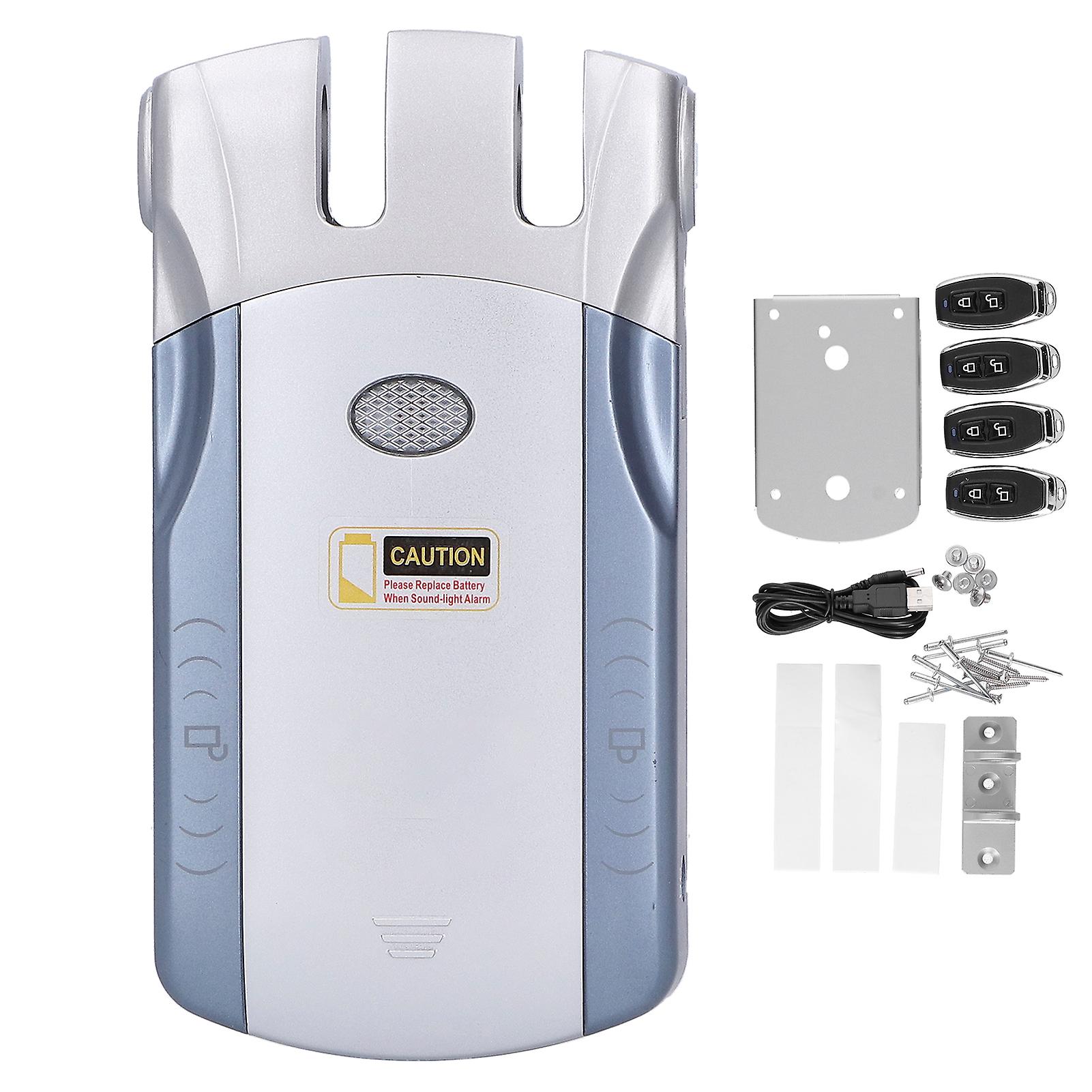 Wafu 00 Wireless Invisible Lock Touch Unlock With 4 Remote Controls For Tuya Blue And Silver Shell