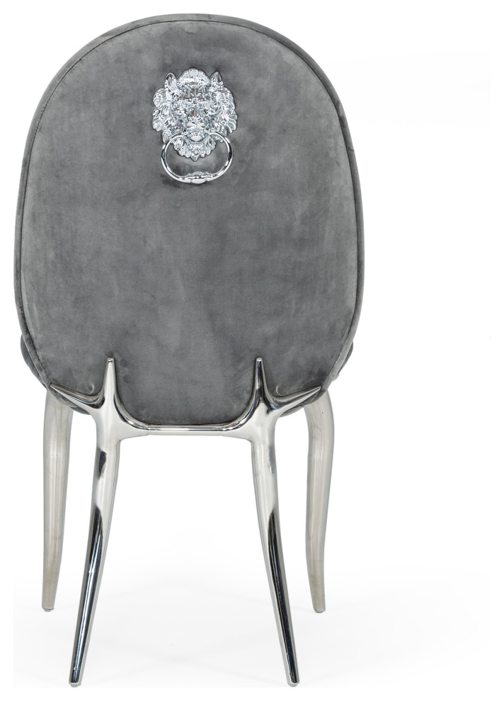 Modrest Vince Modern Gray Velvet Dining Chair  Set of 2   Contemporary   Dining Chairs   by Vig Furniture Inc.  Houzz