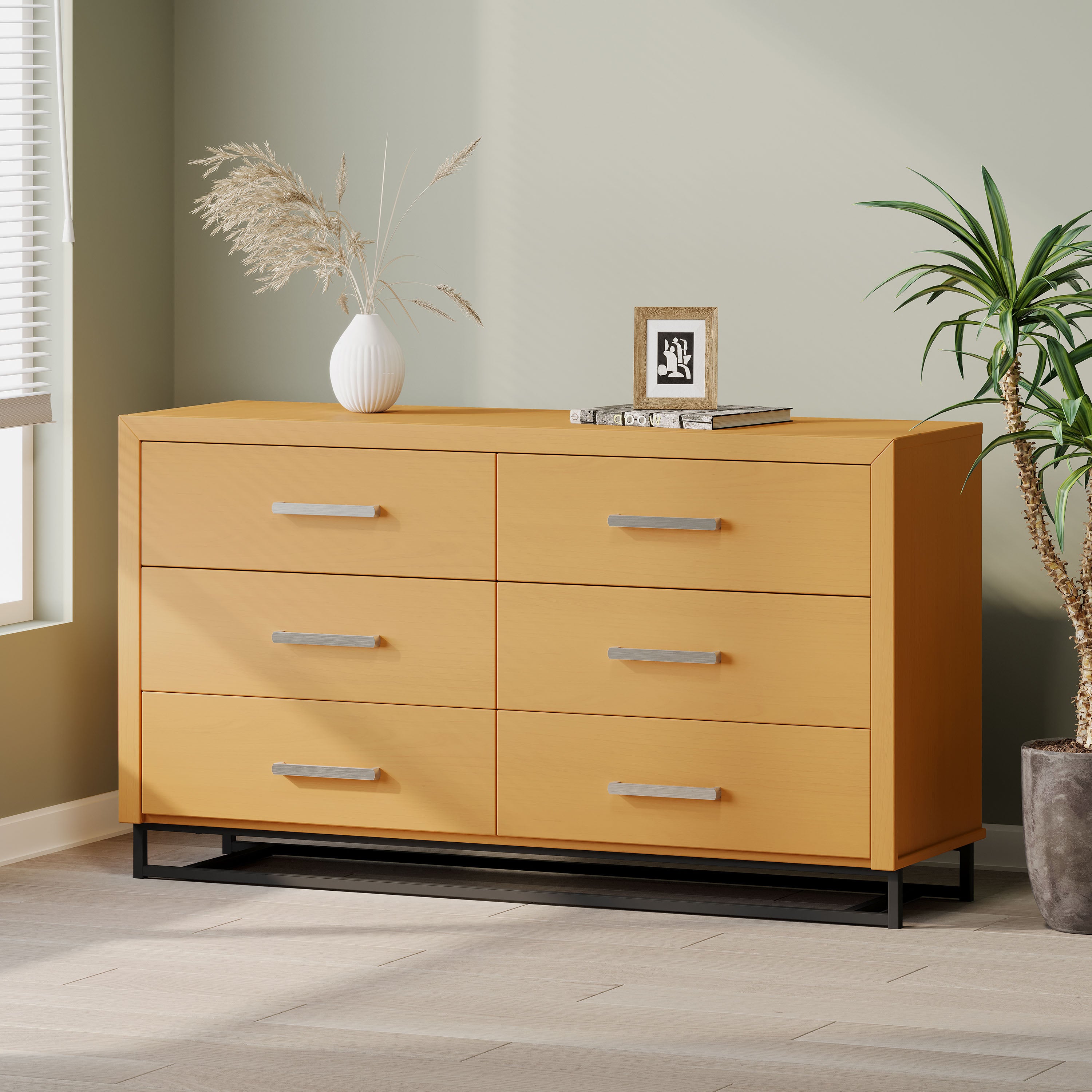 Borah Contemporary Faux Wood 6 Drawer Double Dresser