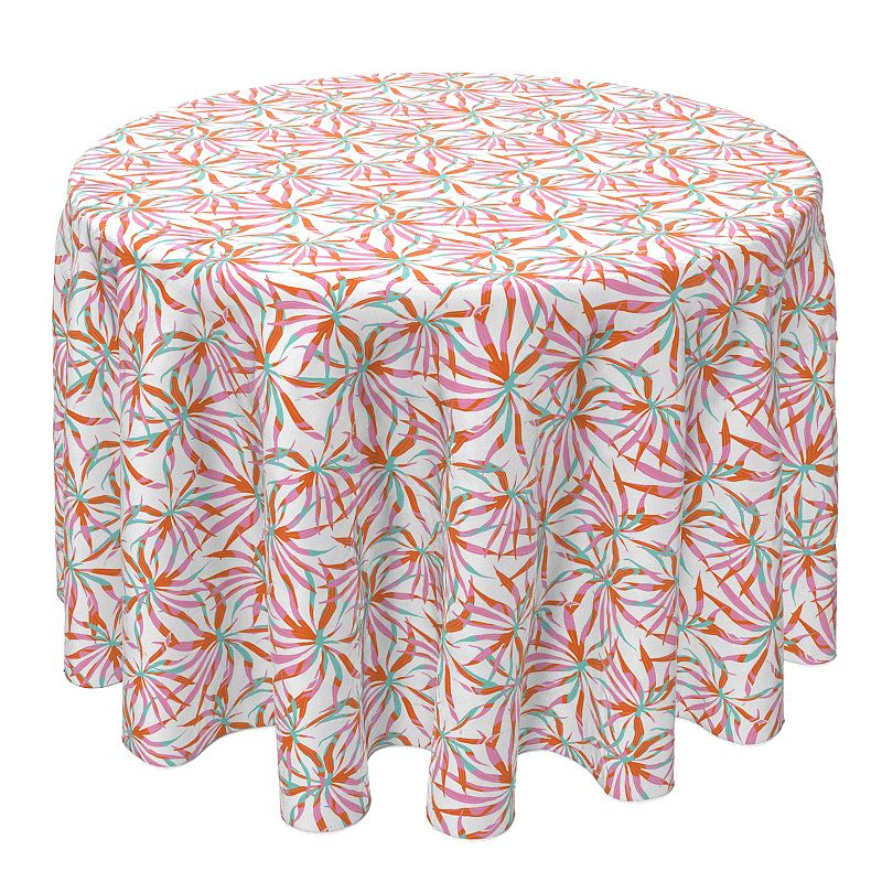 Round Tablecloth， 100% Cotton， 60 Round， Bold Hawaiian Pattern