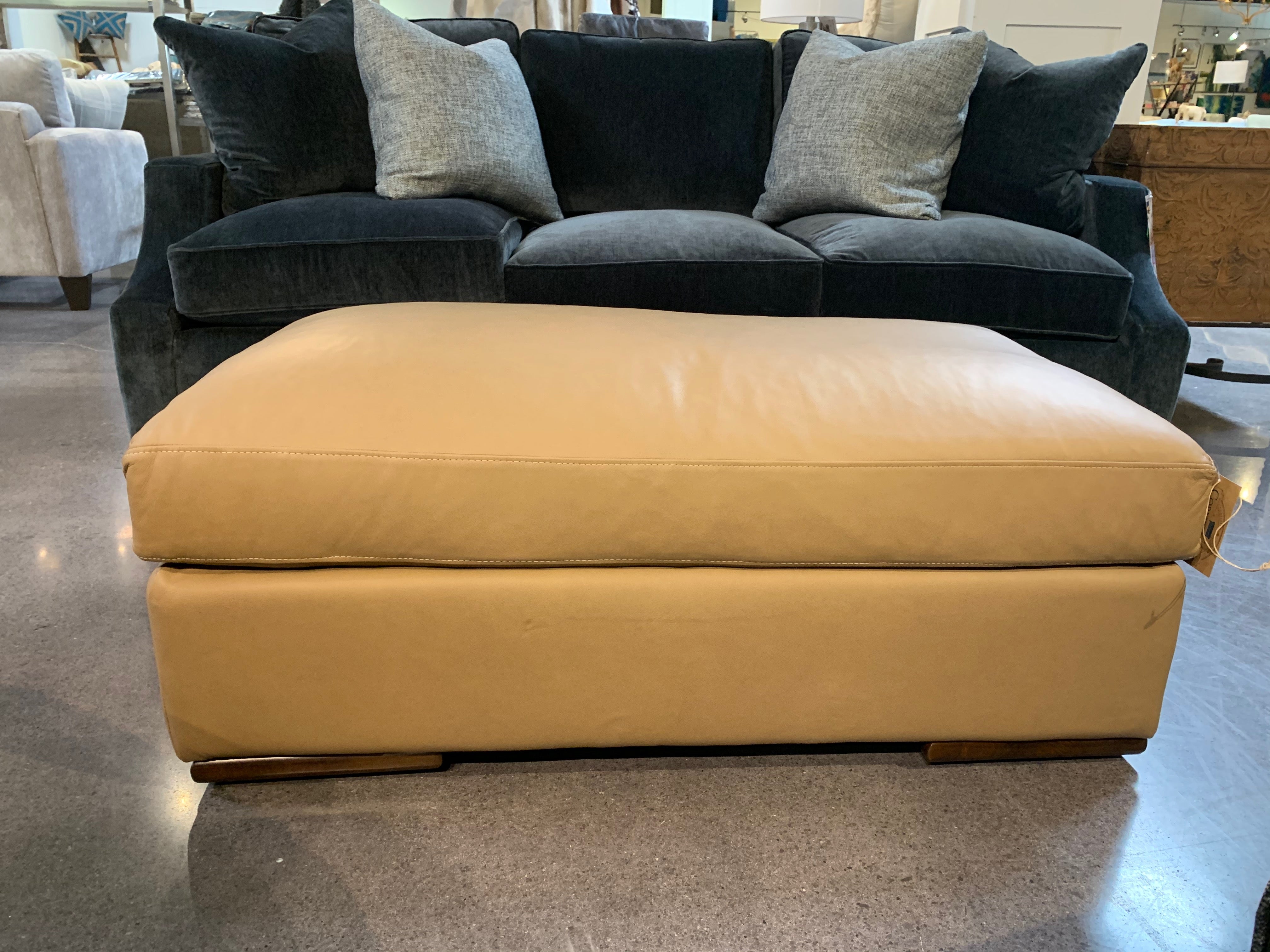 FLAGLER LEATHER OTTOMAN