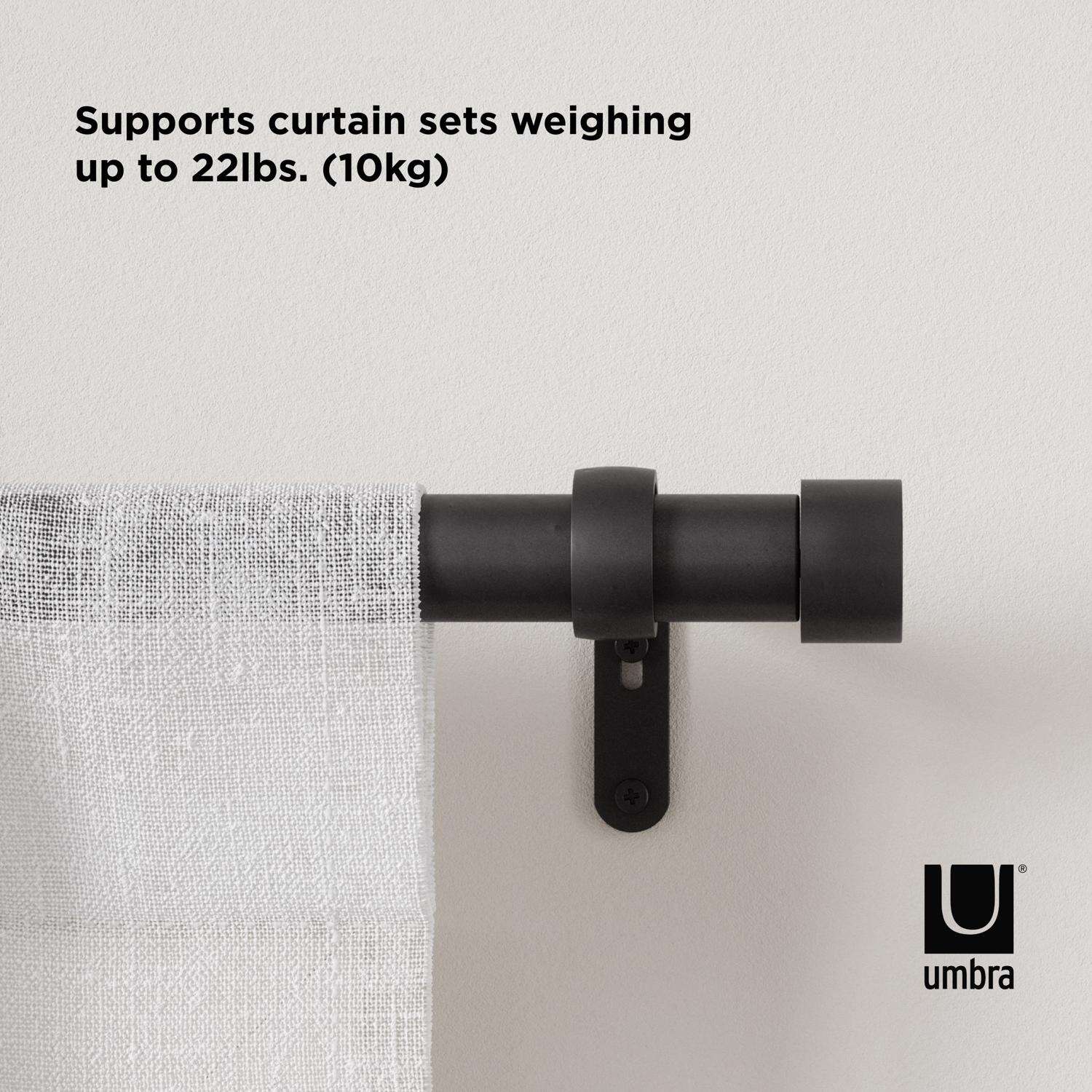 Umbra Cappa Brushed Black Curtain Rod 66 in. L X 120 in. L