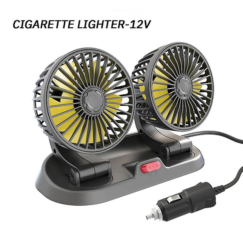 Portable Dual Head Usb Pedestal Fans 2 Speeds Adjustable Air Fan Car Accessories Wind Regulation