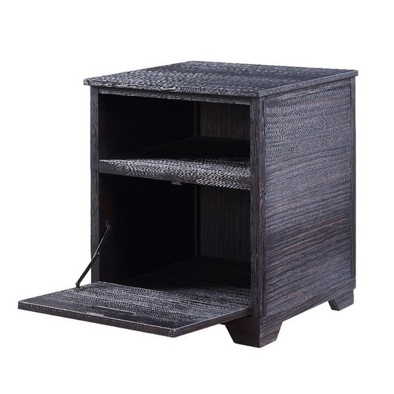 Benjara BM204473 Rugged Textured Wooden End Table ...