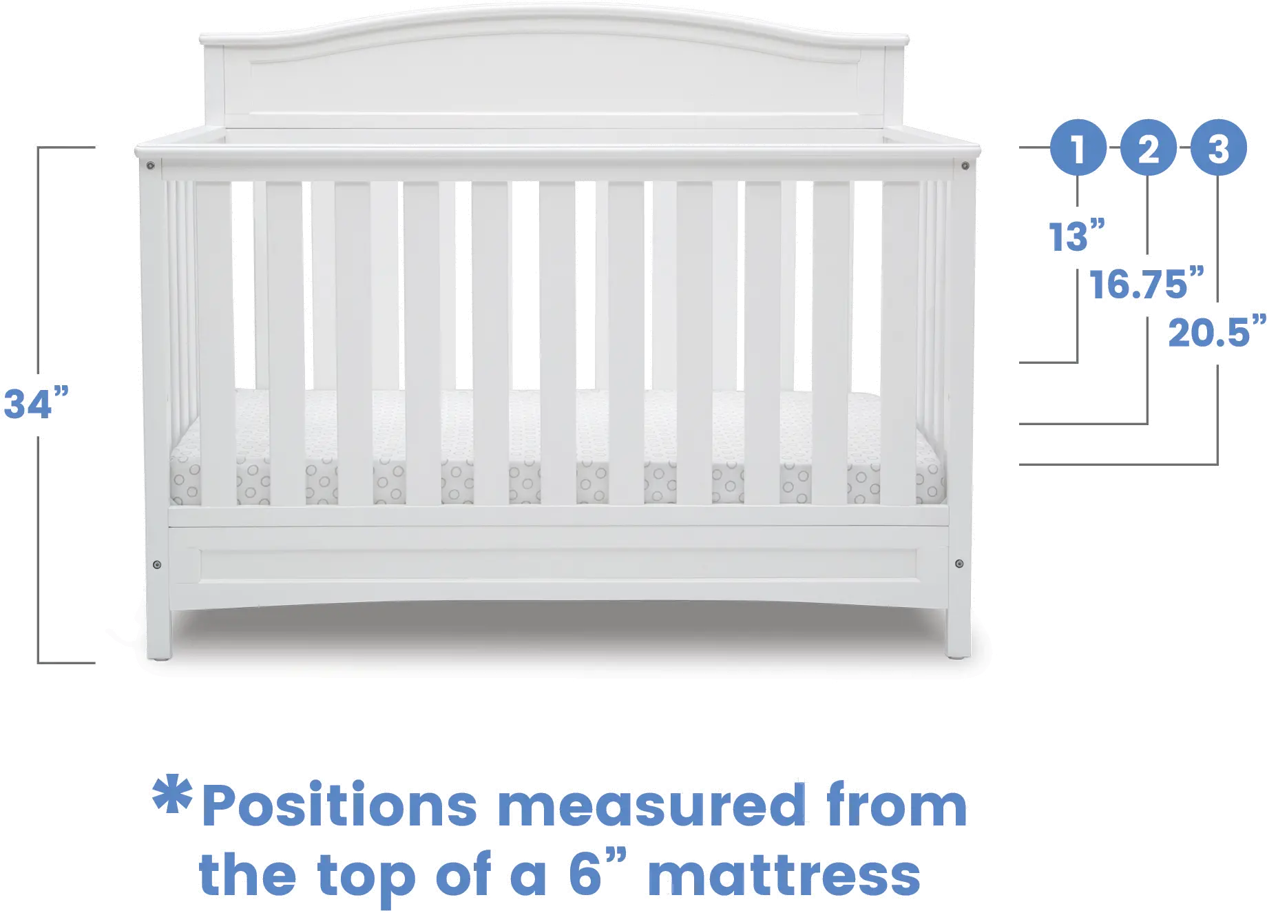 Emery White 4-in-1 Convertible Crib