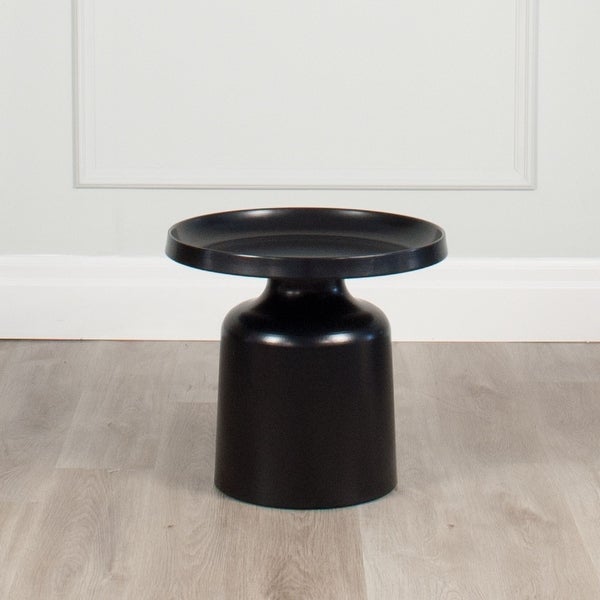 Klay Minimalist Metal Pedestal Side Table， 20-inch Diameter