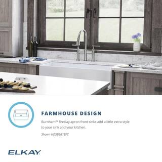 Elkay Burnham White Fireclay 36 in. Single Bowl Farmhouse Apron Kitchen Sink HDSB3618FC