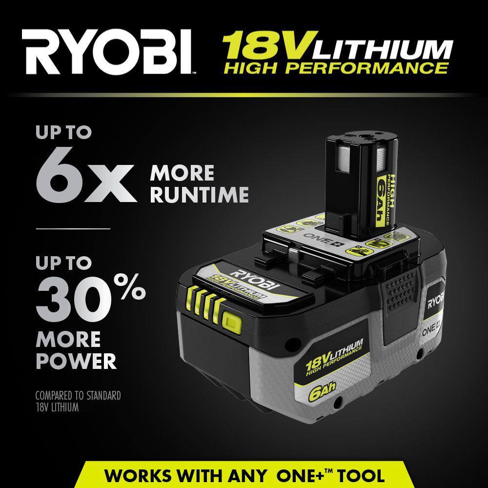 RYOBI ONE+ HP 18V 6.0 Ah Lithium-Ion HIGH PERFORMANCE Battery and Charger Starter Kit PSK016