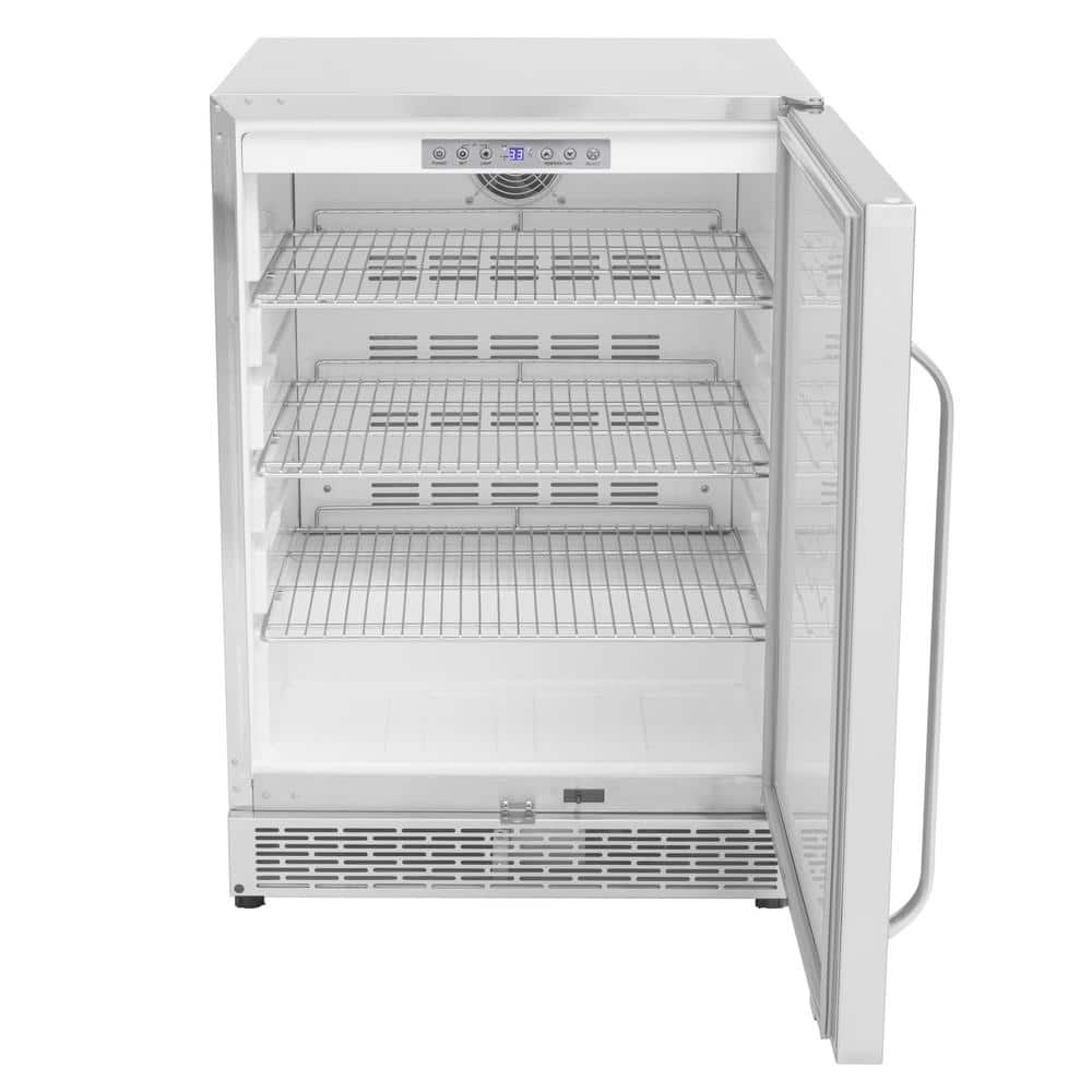 Whynter Built-in Outdoor 5.3 cu. ft. Beverage Refrigerator Full Stainless Steel Exterior with Lock and Caster Wheels BOR-53024-SSW