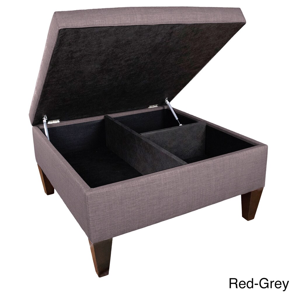 MJL Furniture Manhattan Espresso Fabric Upholstered Organizational Cocktail Ottoman Table